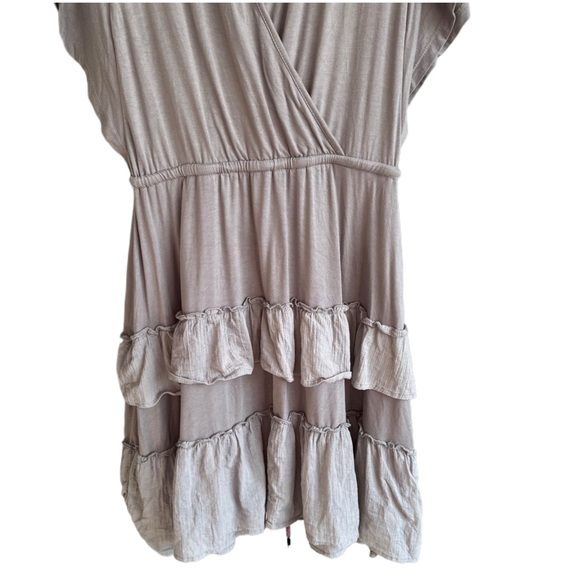 Gray Ruffle Mini Dress S - Picture 4 of 9